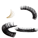 Russian Strip False Eyelashes D Curl Fluffy Wispy Faux Mink Lashes – 10 Pairs