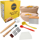 Liquidation Inventory, (700 units) SMILLWALA Set of 2 Banneton Bread Proofing Basket 9” Round, 10” Oval with Maximum 9 Bread Making Tools and Supplies Proofing Baskets for Sourdough Bread Baking Supplies Kit, Gift for Bakers