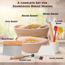 Liquidation Inventory, (700 units) SMILLWALA Set of 2 Banneton Bread Proofing Basket 9” Round, 10” Oval with Maximum 9 Bread Making Tools and Supplies Proofing Baskets for Sourdough Bread Baking Supplies Kit, Gift for Bakers
