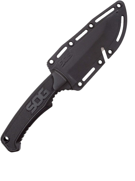 SOG Survival Knife with Sheath – 4" Full Tang Fixed Blade Field Knife (FK1001-CP)