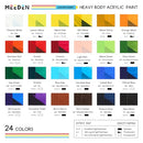 MEEDEN Heavy Body Acrylic Paint: Satin Finish 24 x 60ml (2 oz) Tubes Set