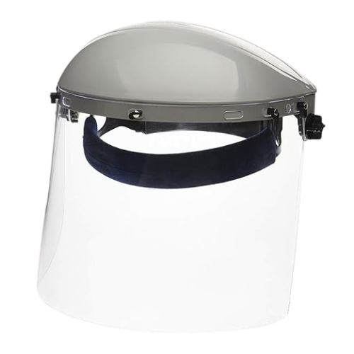 Sellstrom Advantage Face Shield - Lightweight Mask with Crown & Ratchet Headgear, for Work, Grinding, Cutting - ANSI Z87.1 - Clear Uncoated Polycarbonate Window