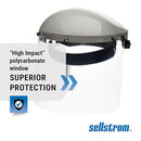 Sellstrom Advantage Face Shield - Lightweight Mask with Crown & Ratchet Headgear, for Work, Grinding, Cutting - ANSI Z87.1 - Clear Uncoated Polycarbonate Window