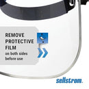 Sellstrom Advantage Face Shield - Lightweight Mask with Crown & Ratchet Headgear, for Work, Grinding, Cutting - ANSI Z87.1 - Clear Uncoated Polycarbonate Window