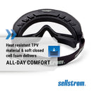 Sellstrom Odyssey II Wildland Fire Safety Goggles - Anti-Fog, Anti-Scratch Eye Protection Goggles for Men & Women - FR Strap, fits over Glasses, ANSI Z87.1