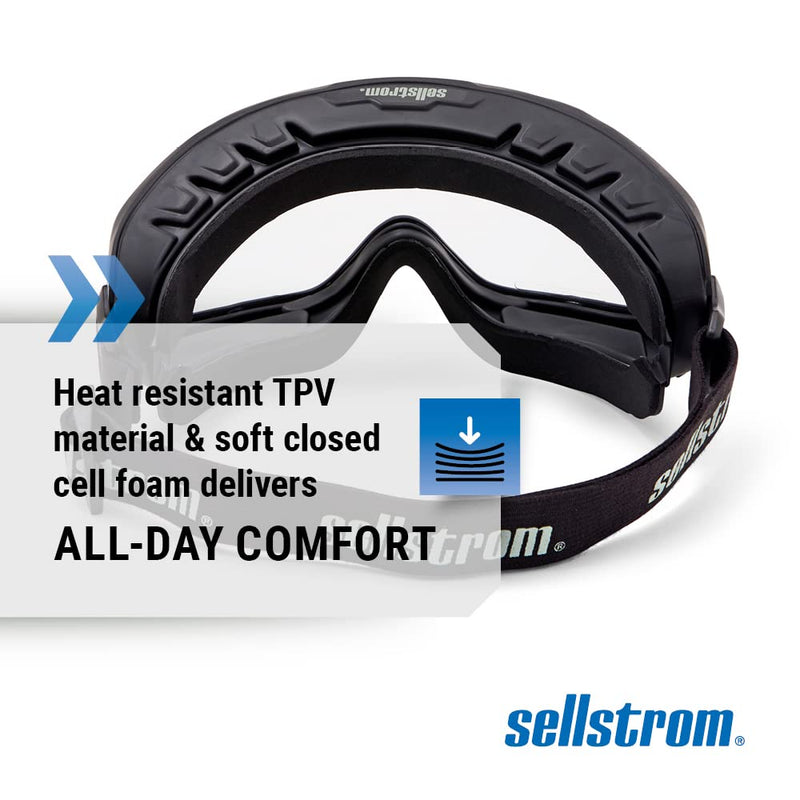Sellstrom Odyssey II Wildland Fire Safety Goggles - Anti-Fog, Anti-Scratch Eye Protection Goggles for Men & Women - FR Strap, fits over Glasses, ANSI Z87.1
