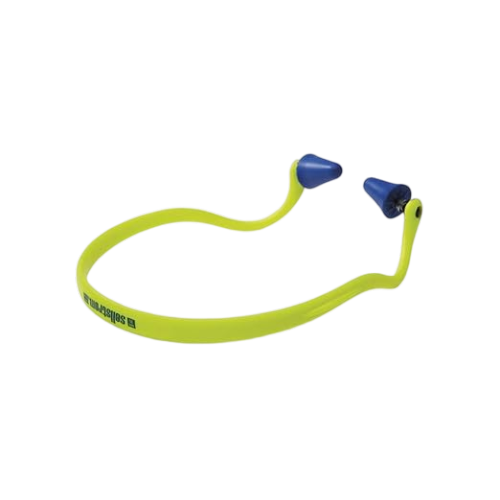 Sellstrom Reusable Banded Earplugs for Work - Work Safety Hearing Protection - 25dB - Hi-Vis Green/Blue