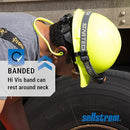 Sellstrom Reusable Banded Earplugs for Work - Work Safety Hearing Protection - 25dB - Hi-Vis Green/Blue