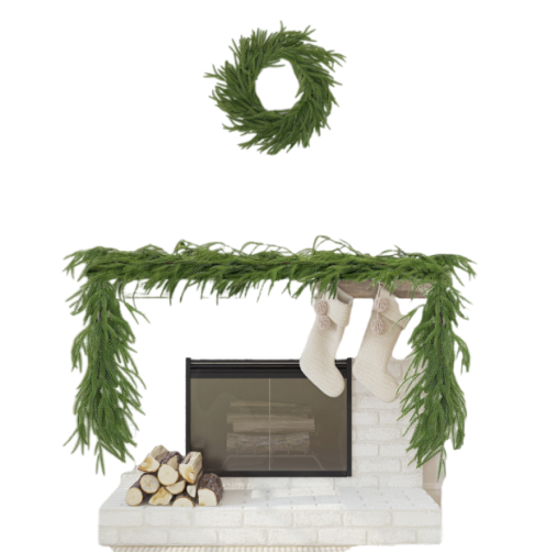 Set of 2 Artificial Norfolk Pine Garlands – 9 Ft Realistic Greenery for Christmas Décor