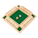 Shut The Box, 2-4 Players Wooden Dice Game, 4 Sided Wooden Board Game for Adults, Classic Tabletop Version