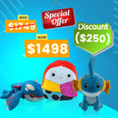 Sitting Cuties Kyogre Plush & Halloween Squishy Soft Plush Toy - Sally (Nightmare Before Christmas) & Sitting Cuties Mudkip Poké Plush