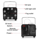 Smoke Machine, Fog Machine with Colorful LED Lights Effect, 500W and Wireless Remote Controls, Perfect for Wedding, Halloween, Party and Stage Effect