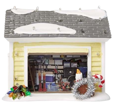 Snow Village National Lampoon Christmas Vacation - The Griswold Holiday Garage Lit Building, Multicolor