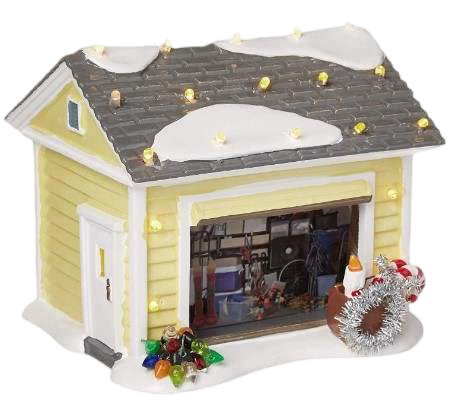 Snow Village National Lampoon Christmas Vacation - The Griswold Holiday Garage Lit Building, Multicolor