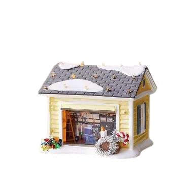 Snow Village National Lampoon Christmas Vacation - The Griswold Holiday Garage Lit Building, Multicolor