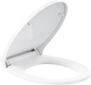 Soft Close Toilet Seat, Toilet Seat with Quick Release for Easy Clean, Simple Top Fixing, Standard Toilet Seats White with Adjustable Hinges