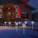 Solar Christmas Pathway Lights – Snowflake Garden Stakes, 4 Pack