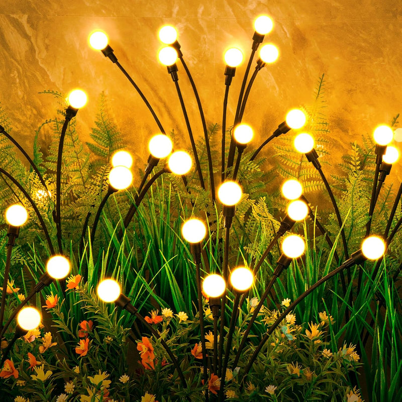 Solar Garden Firefly Lights – Outdoor Decorative Patio Bulbs, 4 Pack