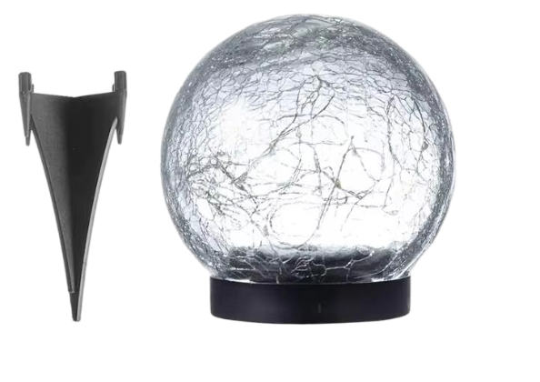 Solar Globe Lights – Cracked Glass Ball Orbs for Outdoor Decoration