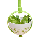 Spina | Easy-To-Use Salad Spinner | Non-Scratch, Nylon Spinning Colander | Lettuce Spinner | Colander with Collapsible Handle | White & Green