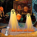 Spooky Ghost String Lights – 2-Pack Halloween Decorations with Remote Control for Indoor & Outdoor Use