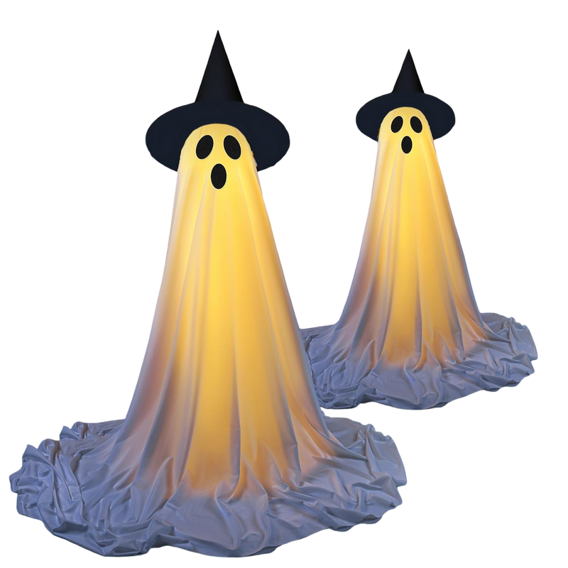 Spooky Ghost String Lights – 2-Pack Halloween Decorations with Remote Control for Indoor & Outdoor Use
