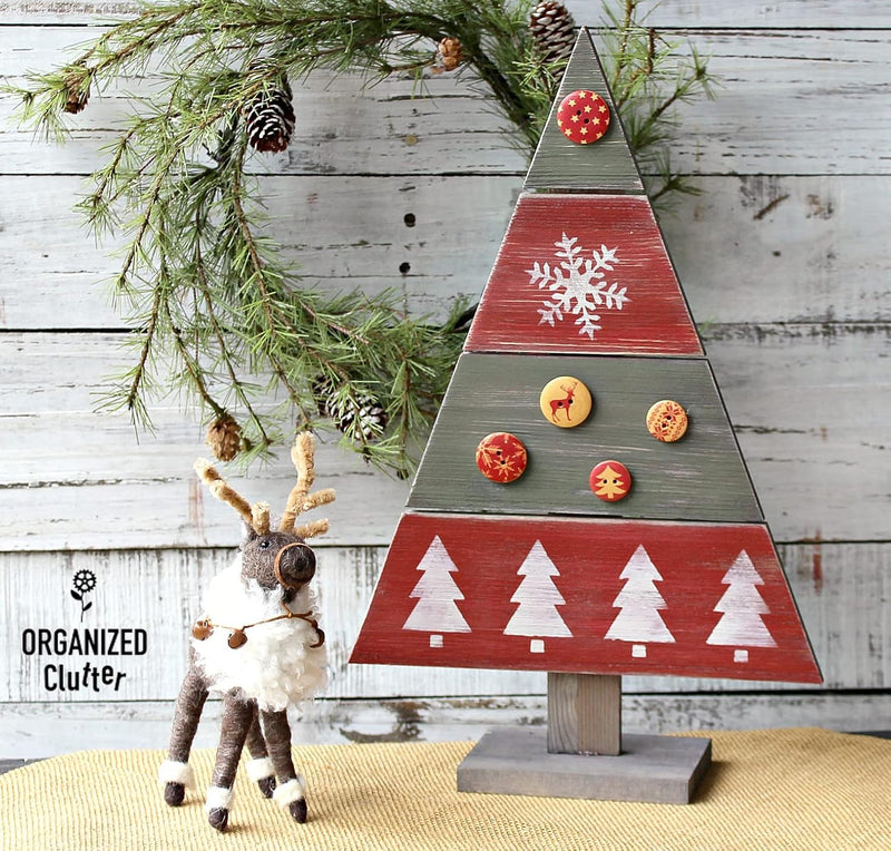 Standing Wood Pallet Christmas Tree Rustic Farmhouse Décor, Pack of 2