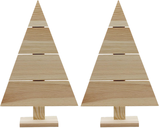 Standing Wood Pallet Christmas Tree Rustic Farmhouse Décor, Pack of 2
