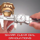Starrett Dial Caliper, Adjustable Bezel, 0-6" Range, .001" Grad