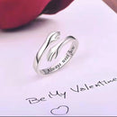 Sterling Silver Hug Ring for Women Adjustable Jewelry Gift for Mom Daughter Sister Wife Friend