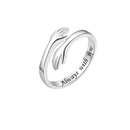 Sterling Silver Hug Ring for Women Adjustable Jewelry Gift for Mom Daughter Sister Wife Friend