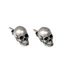 Sterling Silver Skull Stud Earrings – Creepy Halloween Accessory for Men & Women