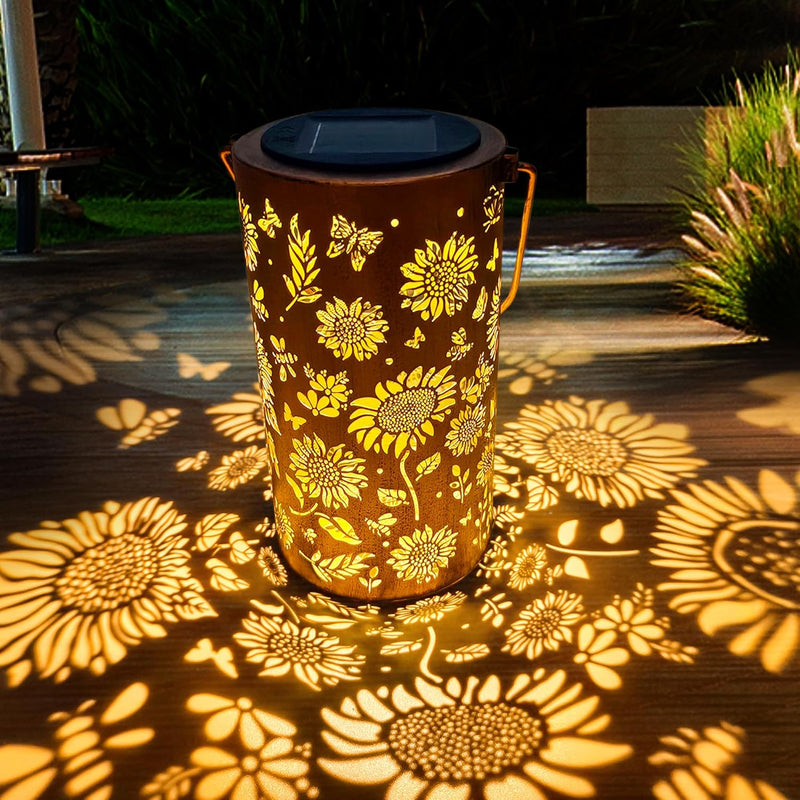 Sunflower Solar Lanterns Outdoor Waterproof Hanging Lights Garden Decor Gift for Women Mom Grandma
