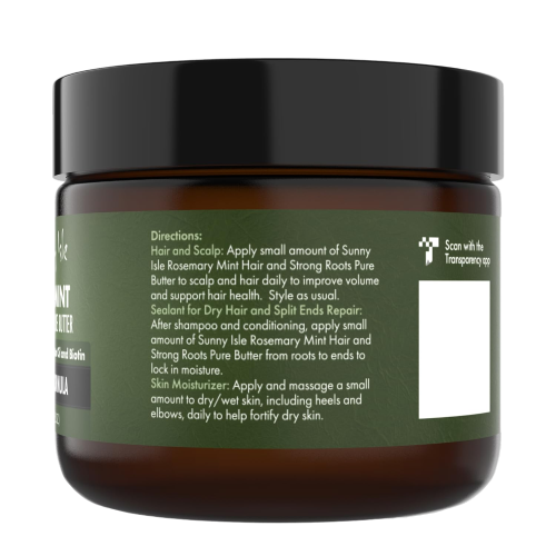 Sunny Isle Rosemary Mint Hair and Strong Roots Butter 2oz Infused with Biotin