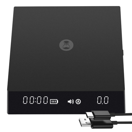 TIMEMORE Coffee Scale with Timer, Espresso Scale with Flow Measurements, Digital Coffee Scale with Auto Timing Mode for Pour Over & Espresso, 2000g/0.1g, Black Mirror Nano, Black