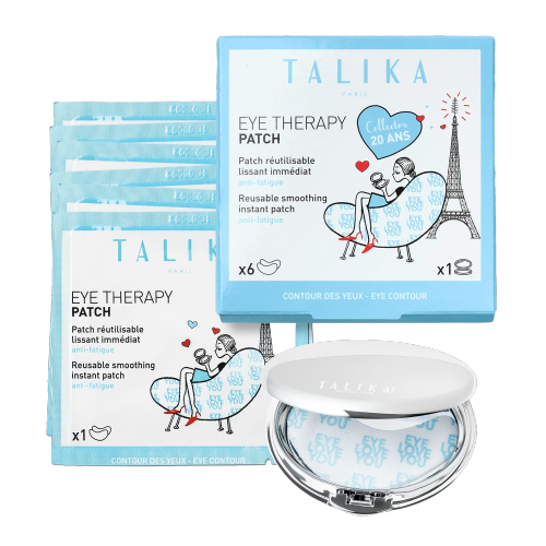 Talika Eye Therapy Patch Instant Smoothing Eye Patches for Dark Circles and Tired Eyes 6 Pairs with Travel Case