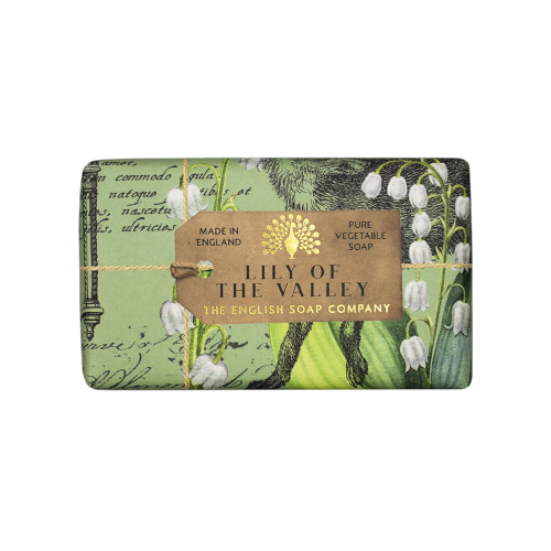 The English Soap Company Anniversary Wrapped Soap Bar, 190g - Lily of the Valley Scented Shea Butter, Moisturising Body Soap