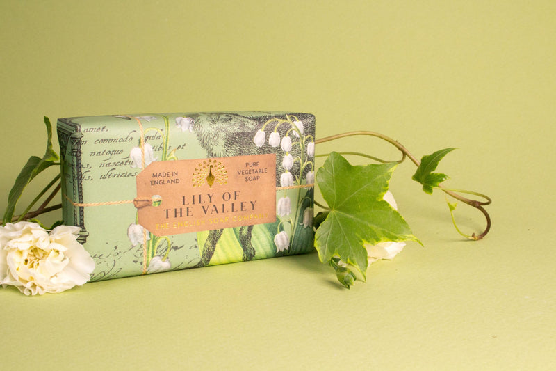 The English Soap Company Anniversary Wrapped Soap Bar, 190g - Lily of the Valley Scented Shea Butter, Moisturising Body Soap