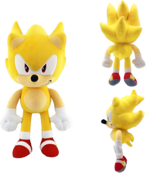 The Hedgehog Plush Toys, for Knuckles Shadow Tails Plush Doll Toys Gifts for Boys and Girls Cartoon Character Plush Children Gold