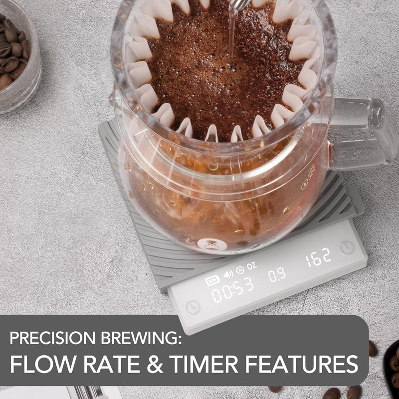 Timemore Basic Mini Coffee Scale, Slim & Lightweight Design, Three Modes | Digital Espresso Scale with Timer for Precision Brewing, White