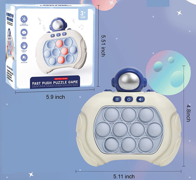 Travel astronaut designed quick push game console
