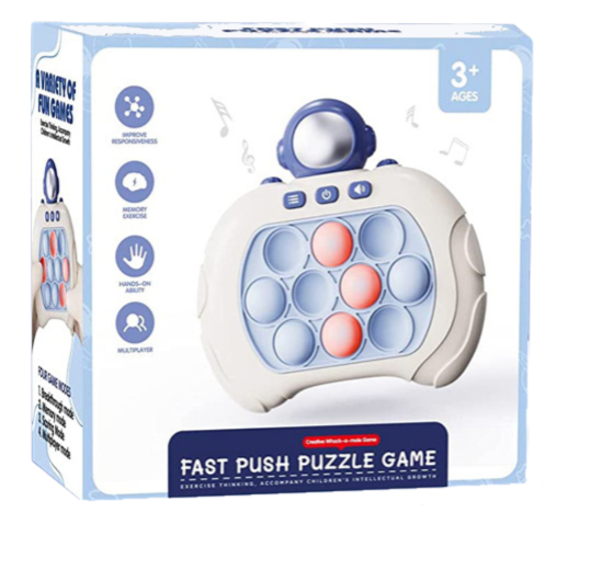 Travel astronaut designed quick push game console