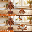 Tree Coasters, Wooden Trivets for Hot Dishes - Set of 3 for Easy Storage - Suited for Hots/Pans/Bowl/Teapot/Hot Holders - Multifunctional Ornaments