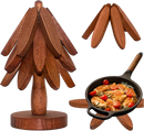 Tree Coasters, Wooden Trivets for Hot Dishes - Set of 3 for Easy Storage - Suited for Hots/Pans/Bowl/Teapot/Hot Holders - Multifunctional Ornaments
