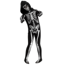 Unisex Black & White Scary Halloween Jumpsuit – Skeleton-Inspired Costume for Cosplay & Parties