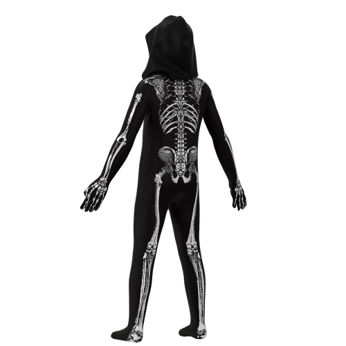 Unisex Black & White Scary Halloween Jumpsuit – Skeleton-Inspired Costume for Cosplay & Parties
