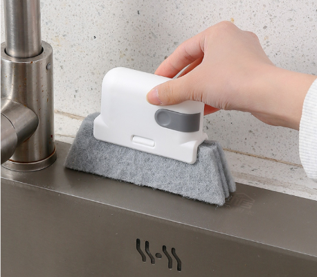 Versatile Handheld Cleaning Brush for Doors, Windows & Kitchen - Easy-to-Use Groove and Crevice Tool