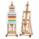 MEEDEN Versatile Studio H-Frame Easel - All Media Adjustable Beech Wood Studio Easel, Painting Floor Easel Stand, Movable and Tilting Flat Available, Holds Canvas Art up to 77"