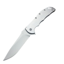 Volt SS Folding Pocketknife, Stainless Steel Drop Point Plain Edge Blade, Assisted One Hand Opening, 3 Position Pocket Clip,Grey