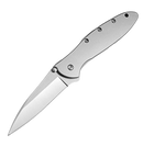 Volt SS Folding Pocketknife, Stainless Steel Drop Point Plain Edge Blade, Assisted One Hand Opening, 3 Position Pocket Clip,Grey
